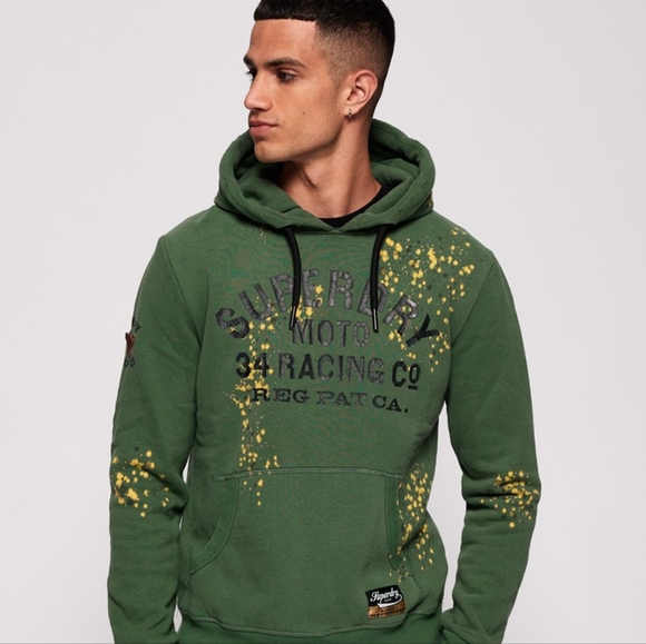 MINT SuperDry Hoodie Sweater Hood medium Distressed Style - Picture 2 of 7